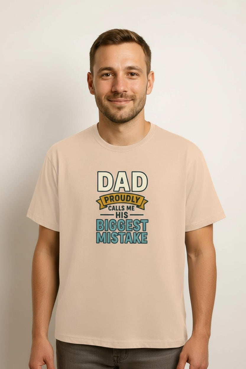 Men's Cotton Crew Neck Proud Dad Typography T-shirt