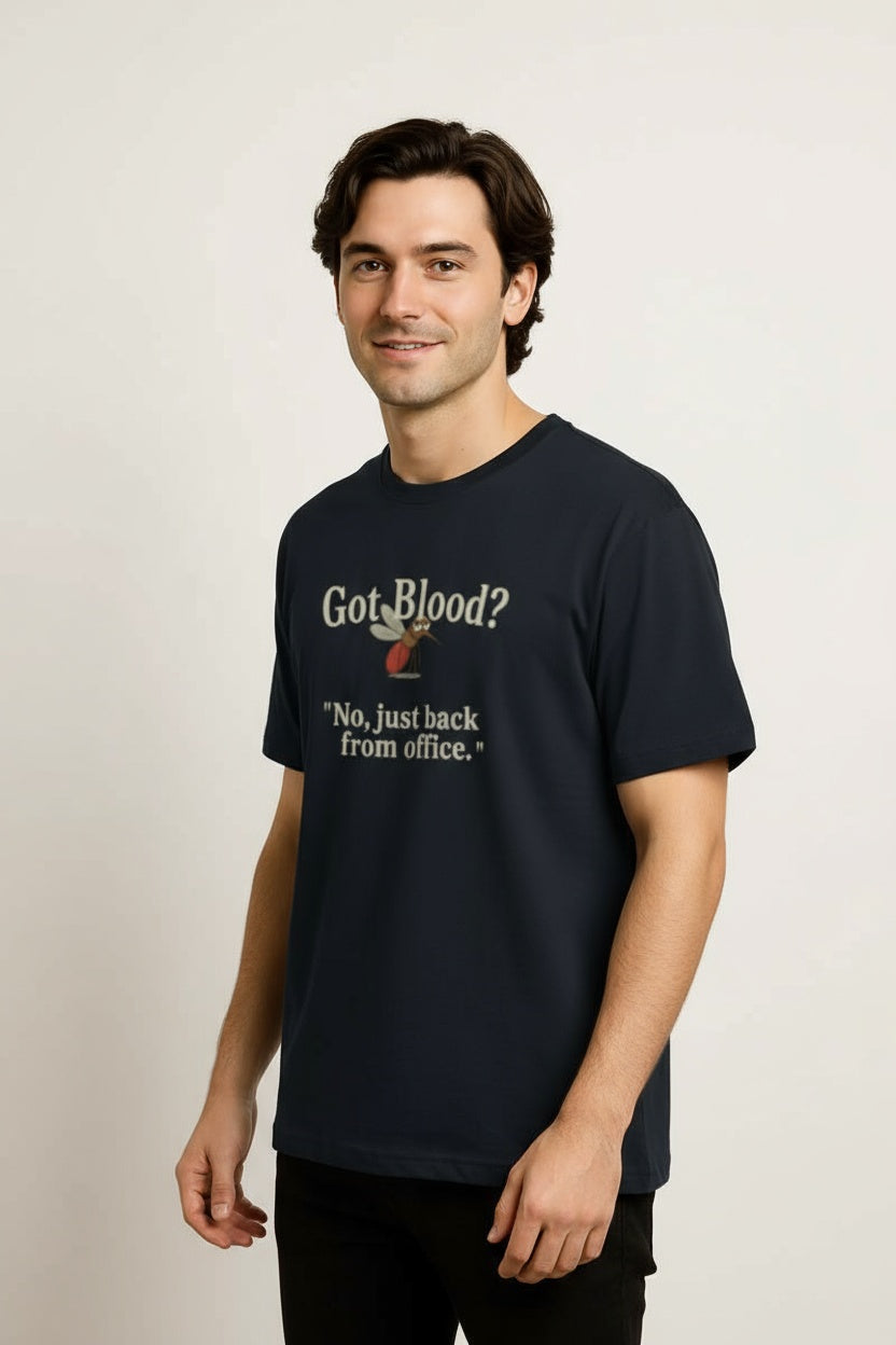 Men's Cotton Crew Neck Mosquito Typography T-shirt