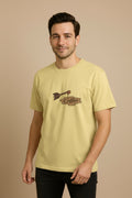Men's Cotton Crew Neck Bleed Coffee T-shirt