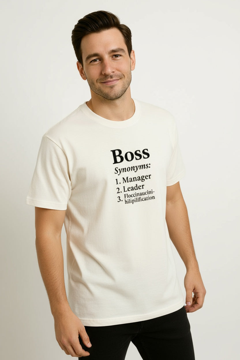 Men's Cotton Crew Neck Boss Synonyms T-shirt