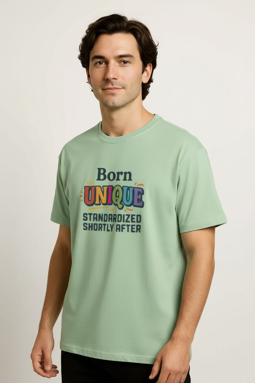 Men's Cotton Crew Neck Unique Typography T-shirt